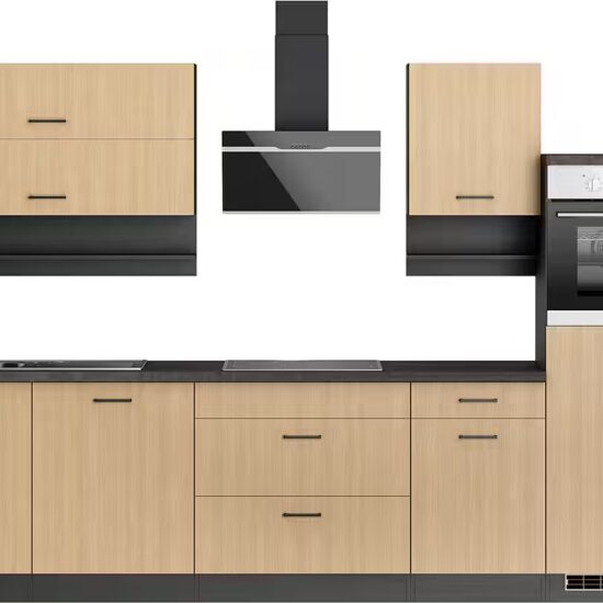 KOCHSTATION Küchenzeile KS-Frieda Breite 300 cm, wahlweise mit E-Geräten, mit 38mm starker Arbeitsplatte – Bild 2