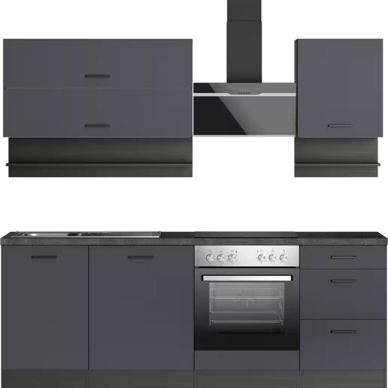 KOCHSTATION Küchenzeile KS-Frieda Breite 220 cm, wahlweise mit E-Geräten, mit 38mm starker Arbeitsplatte – Bild 9