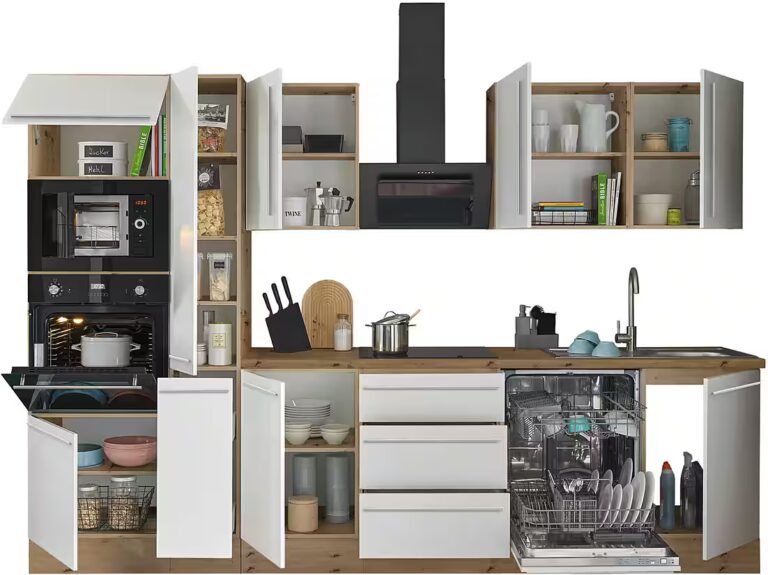 KOCHSTATION Küchenzeile Florida, Breite 310 cm, wahlweise mit E-Geräten,Softclose für Türen/Schubkästen