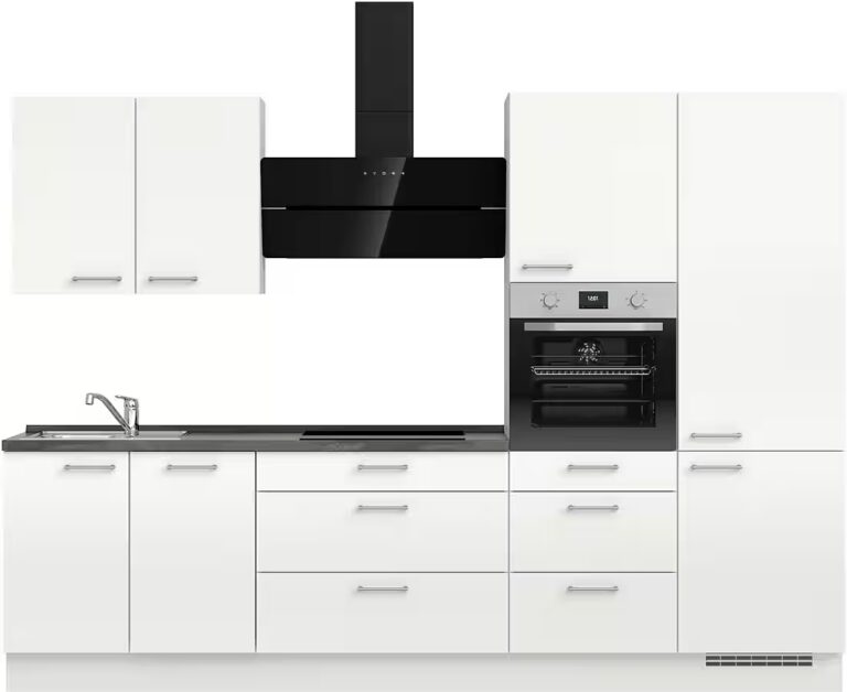 nobilia® Küchenzeile "Laser II", NEU: individuell anpassbar mit gratis Profi-Beratung, vormontiert, 300 cm breit, optional mit verschiedenen E‑Geräte-Sets