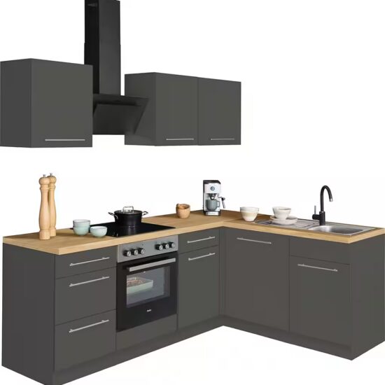 wiho Küchen Winkelküche Unna, mit E-Geräten, Stellbreite 220 x 170 cm – Bild 2