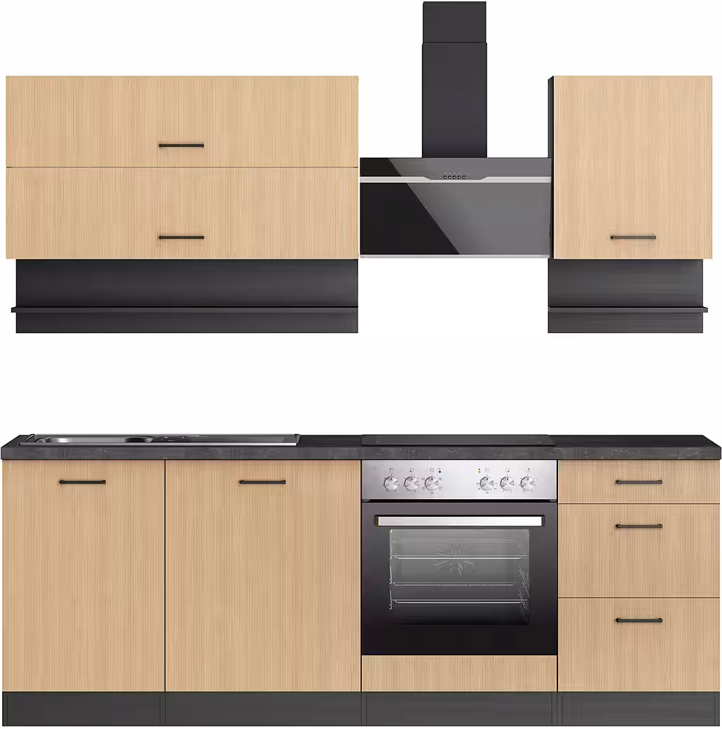 KOCHSTATION Küchenzeile KS-Frieda Breite 220 cm, wahlweise mit E-Geräten, mit 38mm starker Arbeitsplatte – Bild 10