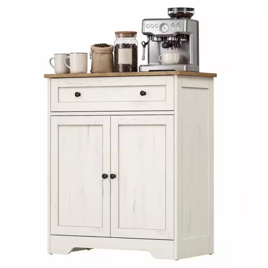 VASAGLE Buffet Aufbewahrungsschrank, Küchenschrank im Landhausstil, Sideboard Küchenschrank im Landhausstil mit Schublade – Bild 2