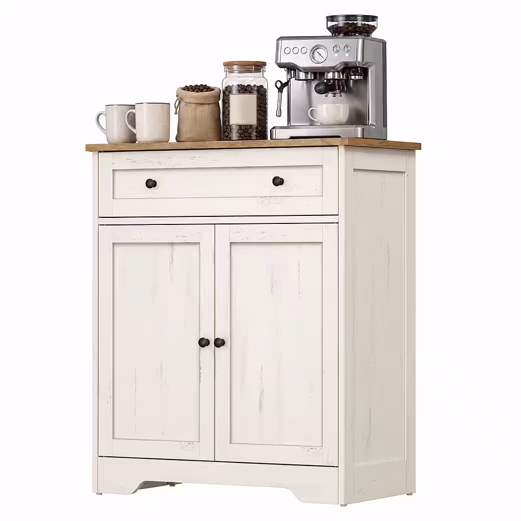 VASAGLE Buffet Aufbewahrungsschrank, Küchenschrank im Landhausstil, Sideboard Küchenschrank im Landhausstil mit Schublade – Bild 2