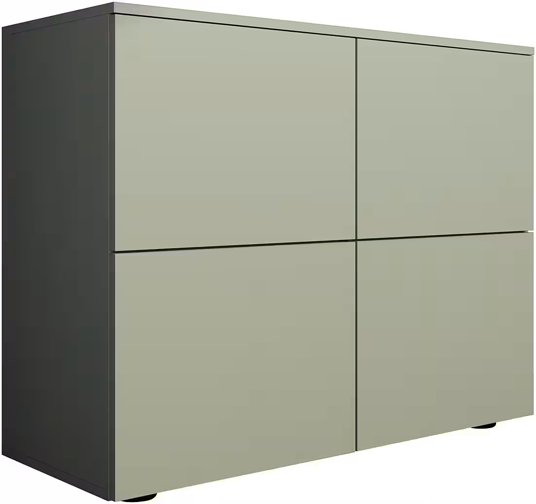 borchardt Möbel Kommode Rova, Sideboard mit 4 Türen, Praktische Push-to-open-Funktion, verstellbare Böden, Breite 93 cm – Bild 2