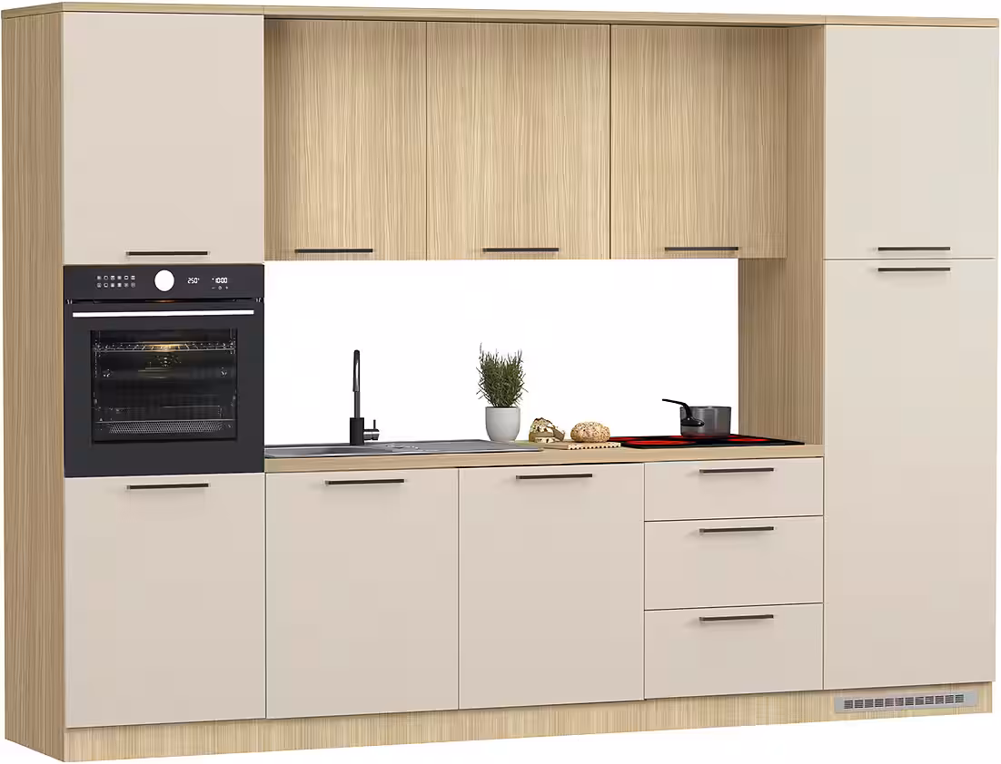 KOCHSTATION Küchenzeile KS-Luna, Einbauküche, Zeilenküche, Küchenblock, Breite 300 cm, wahlweise mit Hanseatic-E-Geräten, APL 35mm stark – Bild 2