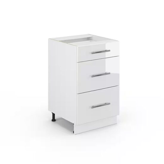 Vicco Unterschrank Fame-Line, Weiß Hochglanz/Weiß, 50 cm ohne Arbeitsplatte (1-St) – Bild 2