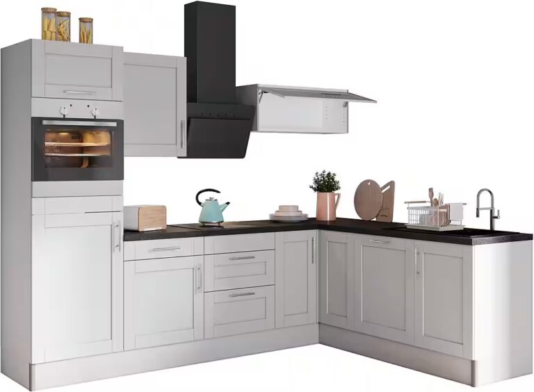KOCHSTATION Küche KS-Ahus, 200 x 270 cm breit, wahlweise mit E-Geräten, Soft Close Funktion