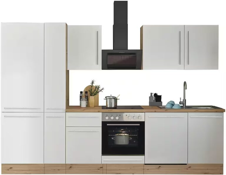 KOCHSTATION Küchenzeile Florida, Breite 310 cm, wahlweise mit E-Geräten,Softclose für Türen/Schubkästen