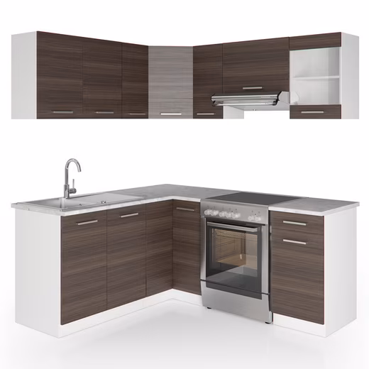 Vicco Winkelküche R-Line, Goldkraft Eiche/Anthrazit, 287 x 227 cm ohne Arbeitsplatte – Bild 4