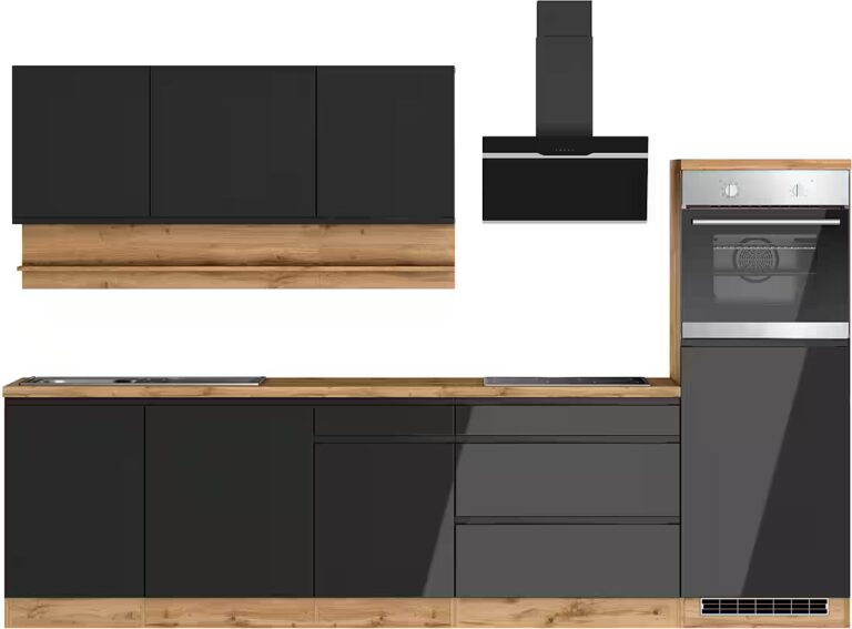 KOCHSTATION Küchenzeile KS-Virginia,neu in verbesserter Ausführung, Breite 300 cm, Soft-Close, wahlweise mit E-Geräten