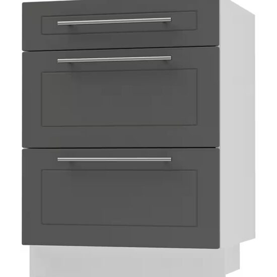 Feldmann-Wohnen Auszugsunterschrank Kvantum (Schubladen mit Teilauszug, Selbsteinzug und Soft-Close-Funktion, 1-St., Fronten mit dekorativen Fräsungen und leicht abgerundeten Ecken) 90x50x82cm eiche artisan - mint (Q-D3M/90) – Bild 3