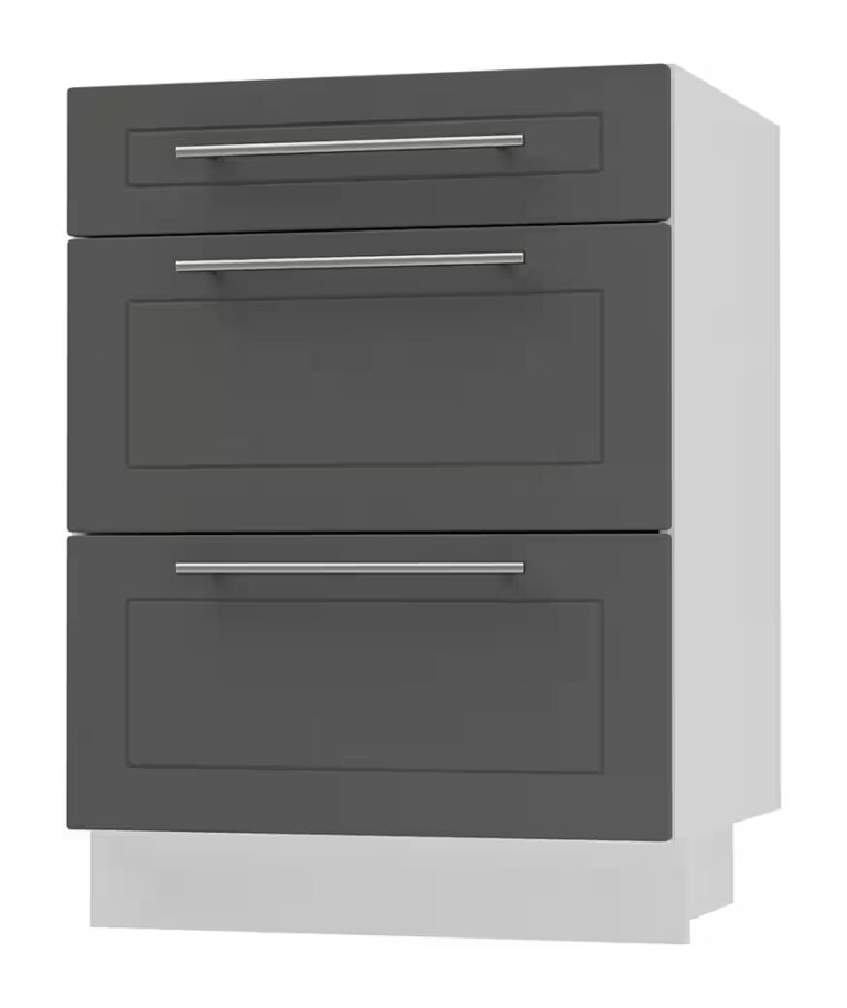 Feldmann-Wohnen Auszugsunterschrank Kvantum (Schubladen mit Teilauszug, Selbsteinzug und Soft-Close-Funktion, 1-St., Fronten mit dekorativen Fräsungen und leicht abgerundeten Ecken) 90x50x82cm eiche artisan - mint (Q-D3M/90)