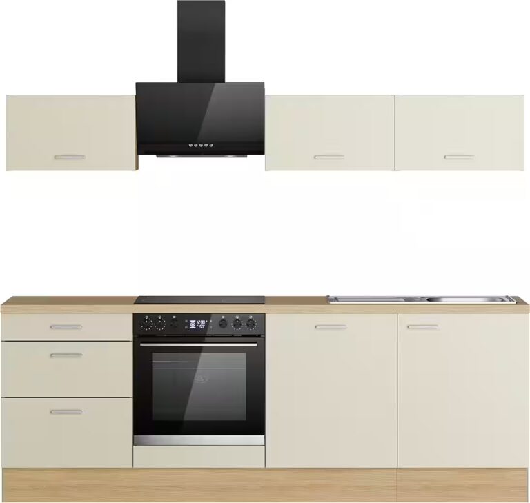 KOCHSTATION Küchenzeile KS-Sion Breite 240 cm, schnelle Montage OPTIsnap, wahlw. m.HANSEATIC-E-Geräten u.Stand Alone