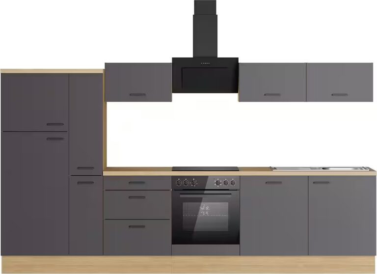 KOCHSTATION Küchenzeile KS-Sion, Breite 330 cm, schnelle Montage mit OPTIsnap, wahlweise mit E-Geräten