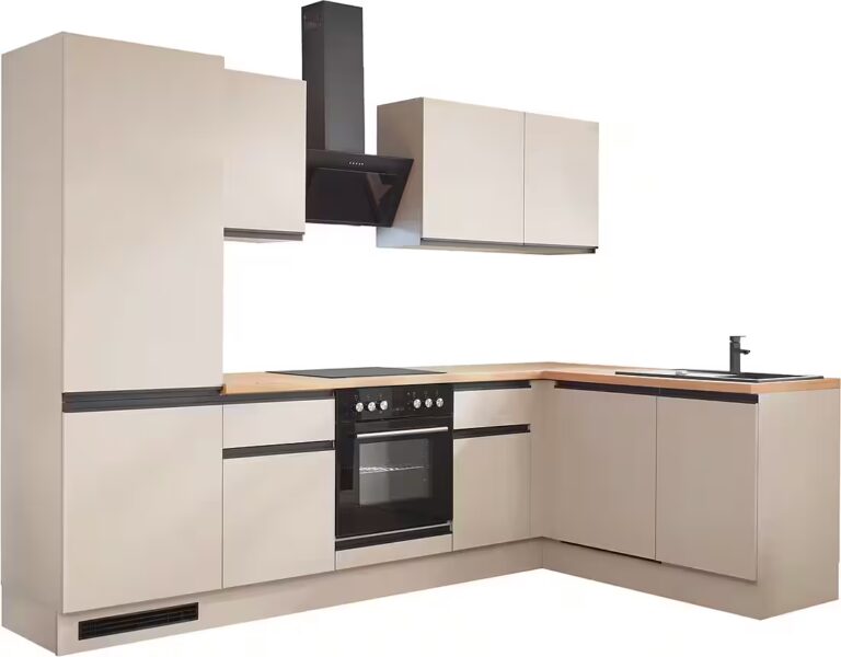 BASIC by Balculina Winkelküche Nizza B/H/T 280x211x60 cm, Breite 280 cm, wahlweise mit E-Geräten und Induktionskochfeld