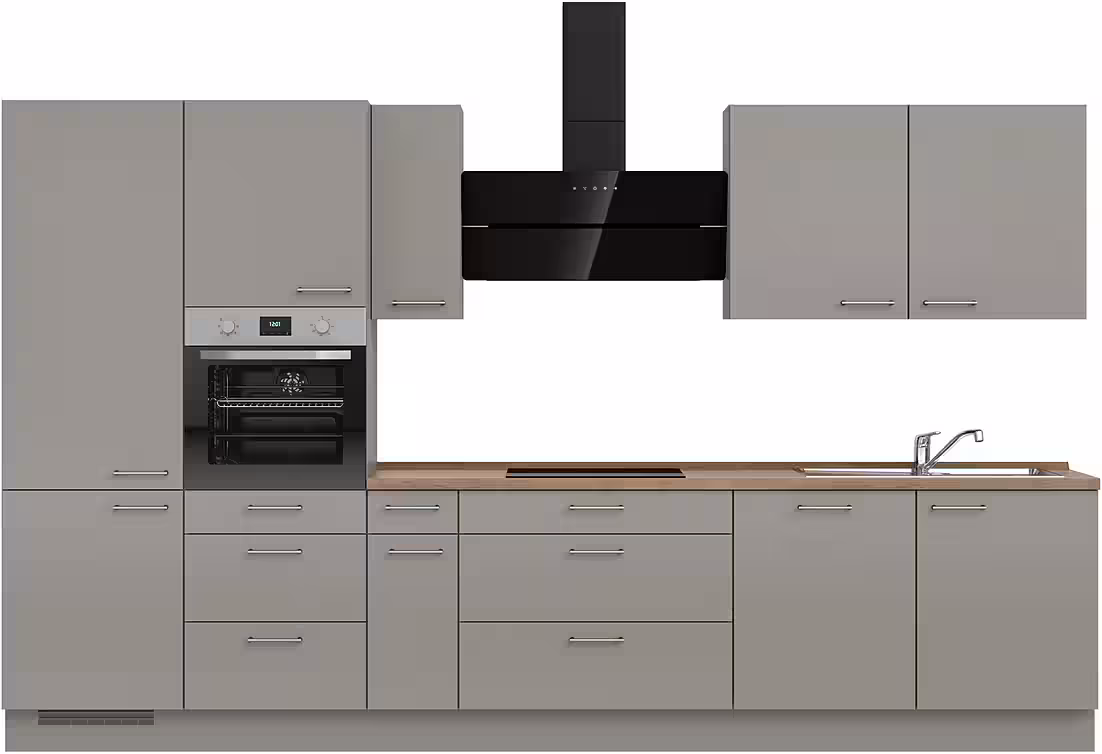 nobilia® Küchenzeile "Laser II", NEU: individuell anpassbar mit gratis Profi-Beratung, vormontiert, 360 cm breit, optional mit verschiedenen E‑Geräte-Sets – Bild 2