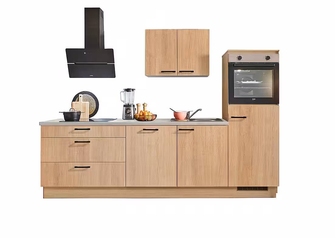 pino Küchenzeile Helsinki, individuell anpassbar, gratis Küchenplanung mit Profis, (Breite 250cm), vormontiert, wahlw. mit E-Geräten, Preis inkl. Lieferung & Montage – Bild 2