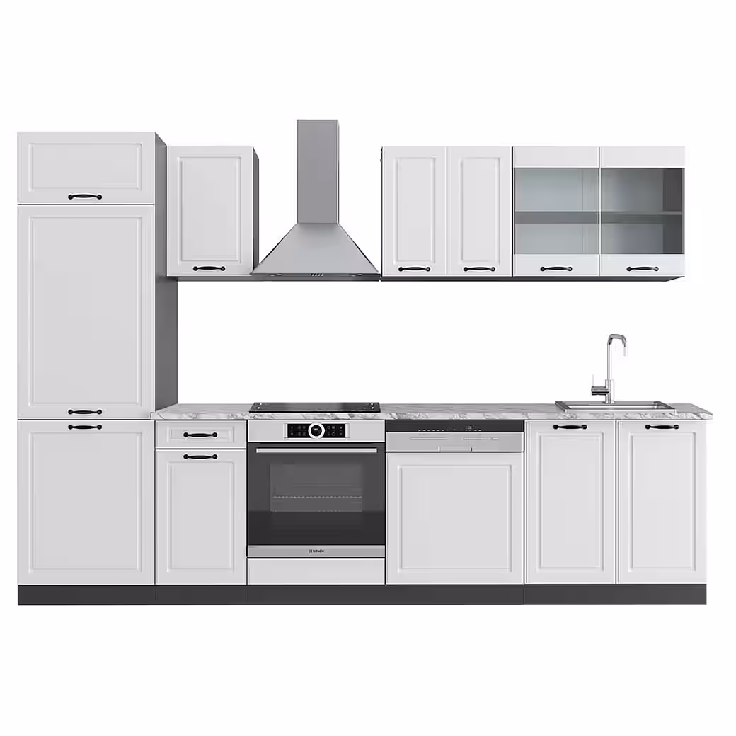 Vicco Küchenzeile R-Line, Anthrazit Landhaus/Anthrazit, 300 cm, AP Marmor – Bild 3