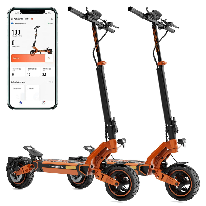 E-Scooter D7 Pro Ultra mit Straßenzulassung NFC Blinker App bis 120km Reichweite