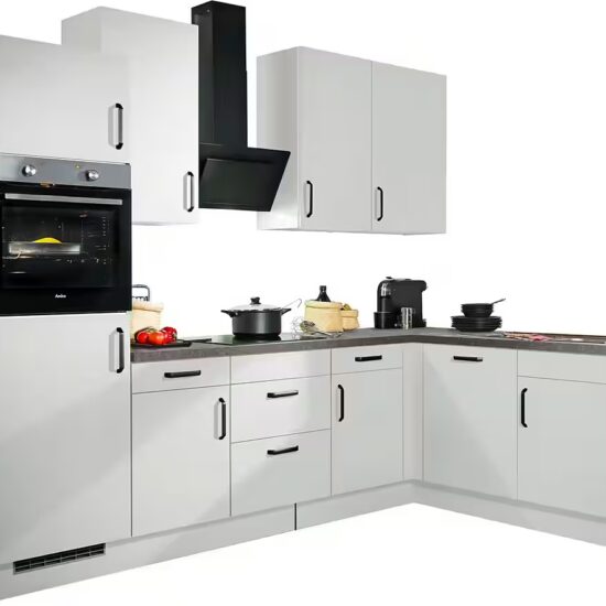 wiho Küchen Winkelküche "Simi", mit verstellbaren Füßen, wahlweise mit E-Geräten, Soft-Close-Funktion in Schubkästen & Auszügen, Stellbreite 285/175 cm – Bild 9