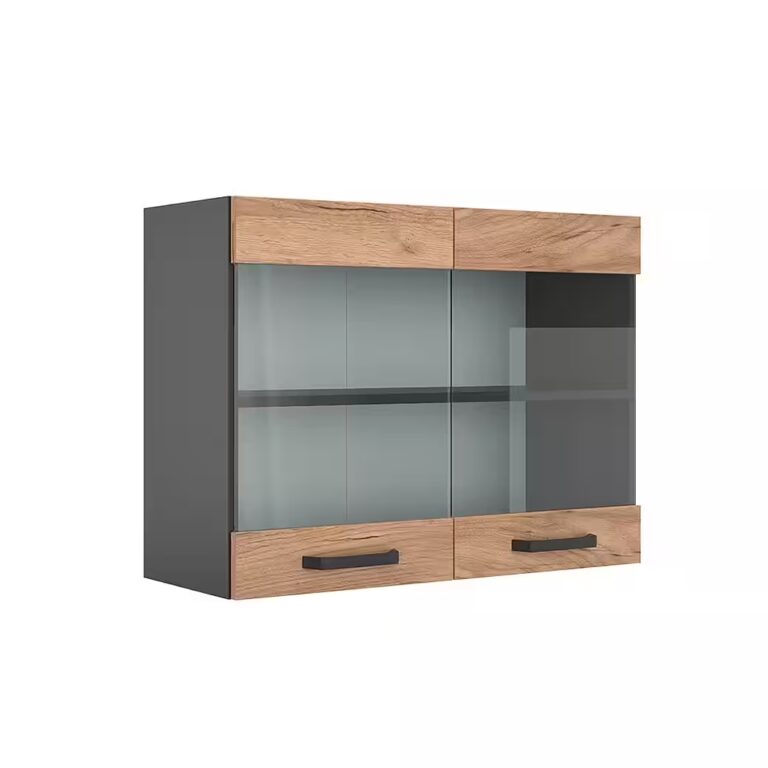 Vicco Glashängeschrank R-Line, Goldkraft Eiche/Anthrazit, 80 cm (1-St)