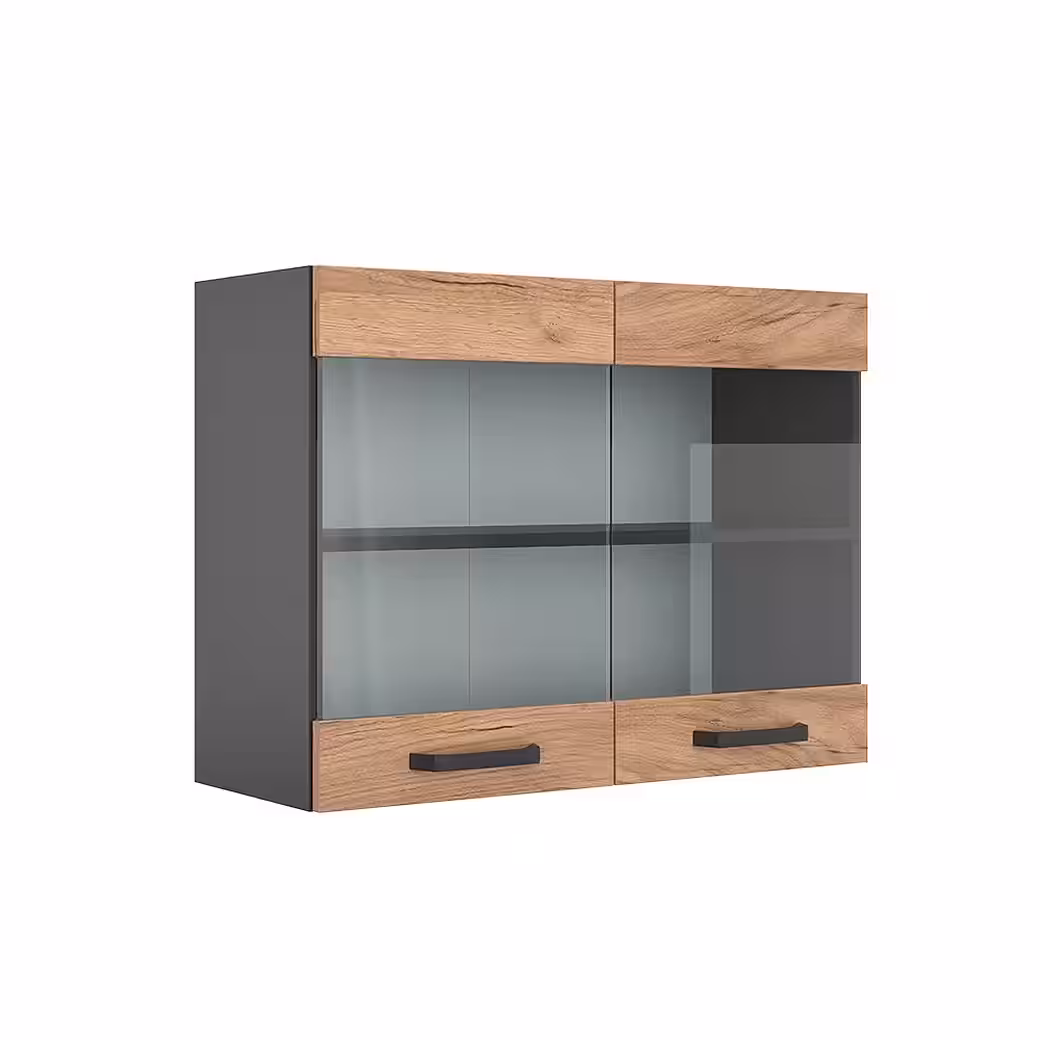 Vicco Glashängeschrank R-Line, Goldkraft Eiche/Anthrazit, 80 cm (1-St) – Bild 4