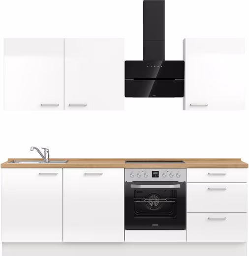 KOCHSTATION Küchenzeile KS-Virginia,neu in verbesserter Ausführung, Breite 220 cm, Soft-Close, wahlweise mit E-Geräten – Bild 2