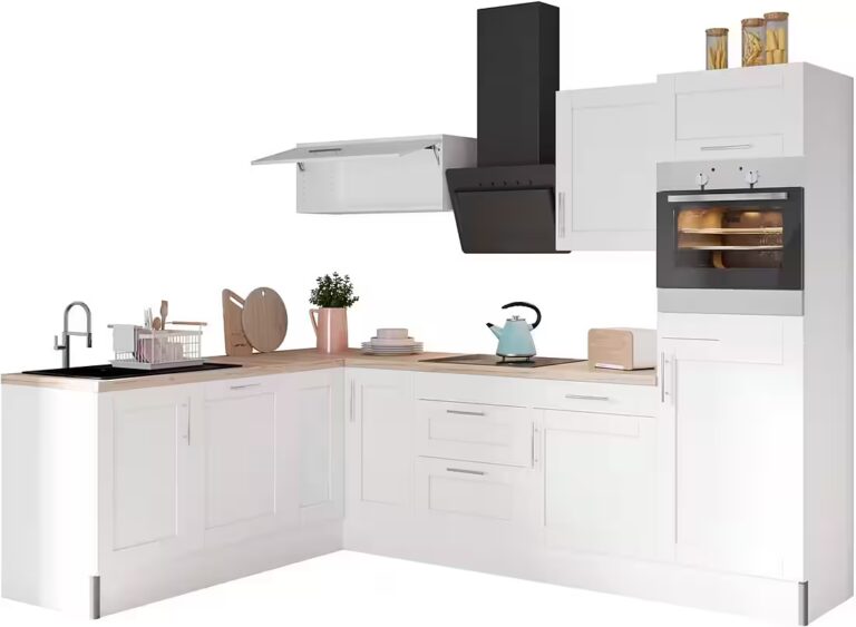 KOCHSTATION Küche KS-Ahus, 200 x 270 cm breit, wahlweise mit E-Geräten, Soft Close Funktion