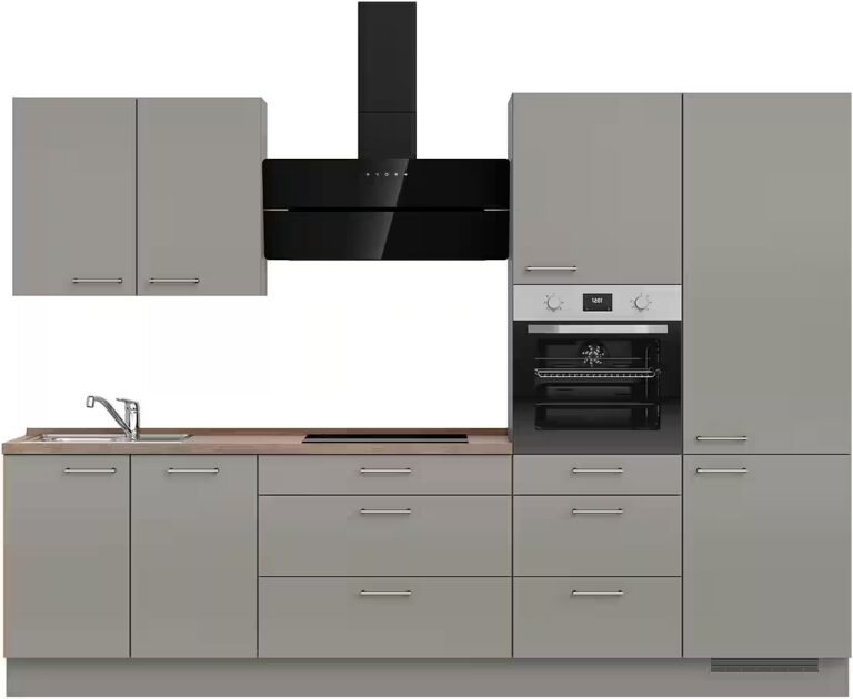 nobilia® Küchenzeile "Laser II", NEU: individuell anpassbar mit gratis Profi-Beratung, vormontiert, 300 cm breit, optional mit verschiedenen E‑Geräte-Sets