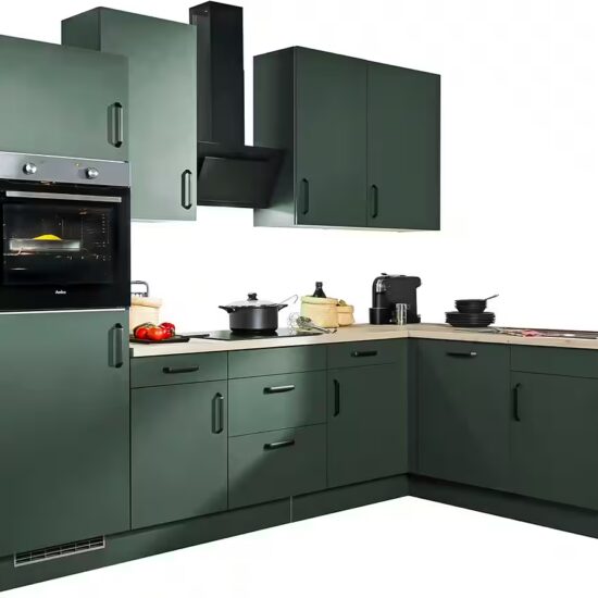 wiho Küchen Winkelküche "Simi", mit verstellbaren Füßen, wahlweise mit E-Geräten, Soft-Close-Funktion in Schubkästen & Auszügen, Stellbreite 285/175 cm – Bild 10