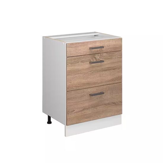 Vicco Unterschrank R-Line, Sonoma/Weiß, 60 cm ohne Arbeitsplatte (1-St) – Bild 4