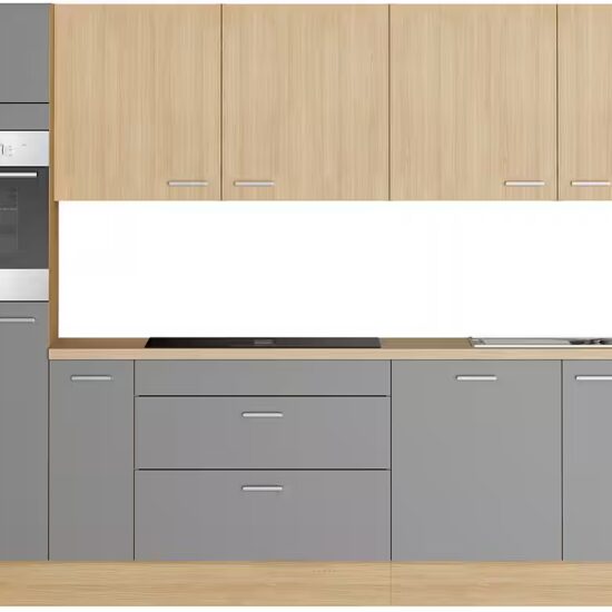 KOCHSTATION Küchenzeile KS-Lucy wahlweise mit Induktionskochfeld mit integriertem Dunstabzug, Breite 300 cm, Soft-Close, inkl. Zubehör, wahlweise mit E-Geräten – Bild 3