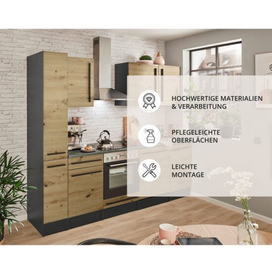 BASIC by Balculina Küchenzeile Jazz, Breite 250 cm, wahlweise mit E-Geräten – Bild 4