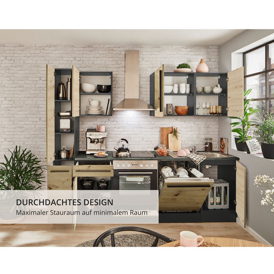BASIC by Balculina Küchenzeile Jazz, Breite 250 cm, wahlweise mit E-Geräten – Bild 5