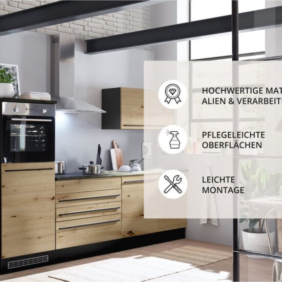 BASIC by Balculina Küchenzeile Jazz, Breite 260 cm, wahlweise mit E-Geräten – Bild 6