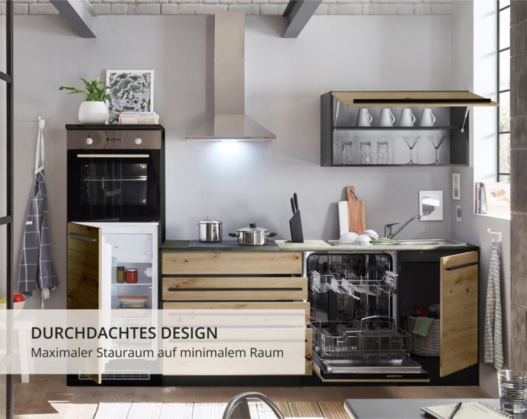 BASIC by Balculina Küchenzeile Jazz, Breite 260 cm, wahlweise mit E-Geräten