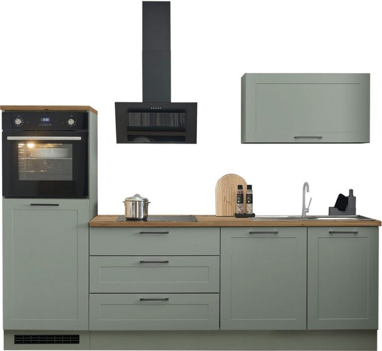 BASIC by Balculina Küchenzeile Marsi, Breite 260 cm, wahlweise mit E-Geräten, mit Soft-Close-Funktion