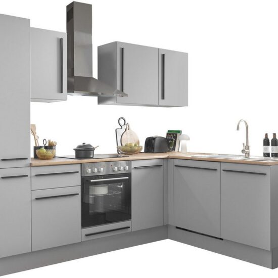 BASIC by Balculina Winkelküche Denver, Küche BxHxT 250/115 x 211 x 60, Breite 250 cm, wahlweise mit E-Geräten und Induktion – Bild 1