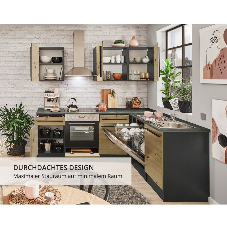 BASIC by Balculina Winkelküche Jazz, Stellbreite 220x175 cm, wahlweise mit E-Geräten – Bild 5