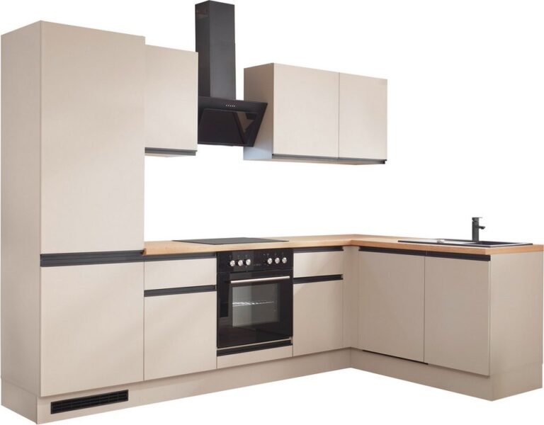 BASIC by Balculina Winkelküche Nizza B/H/T 280x211x60 cm, Breite 280 cm, wahlweise mit E-Geräten und Induktionskochfeld