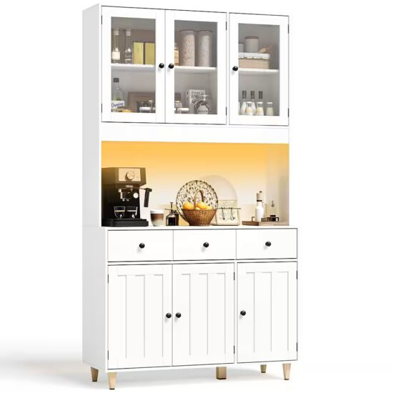 Bealife Sideboard Küchenschrank mit Arbeitsplatte und 3 Schubladen – Bild 2