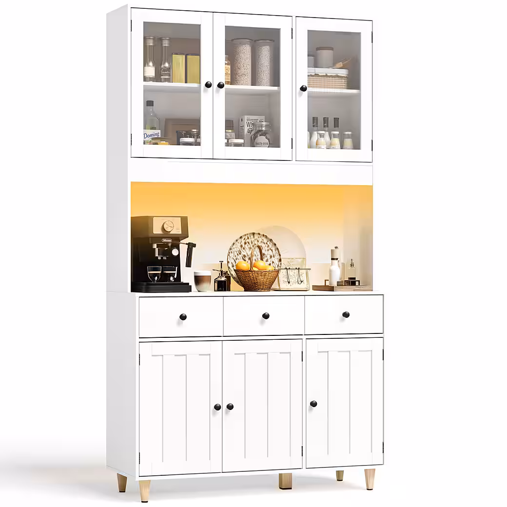 Bealife Sideboard Küchenschrank mit Arbeitsplatte und 3 Schubladen – Bild 2