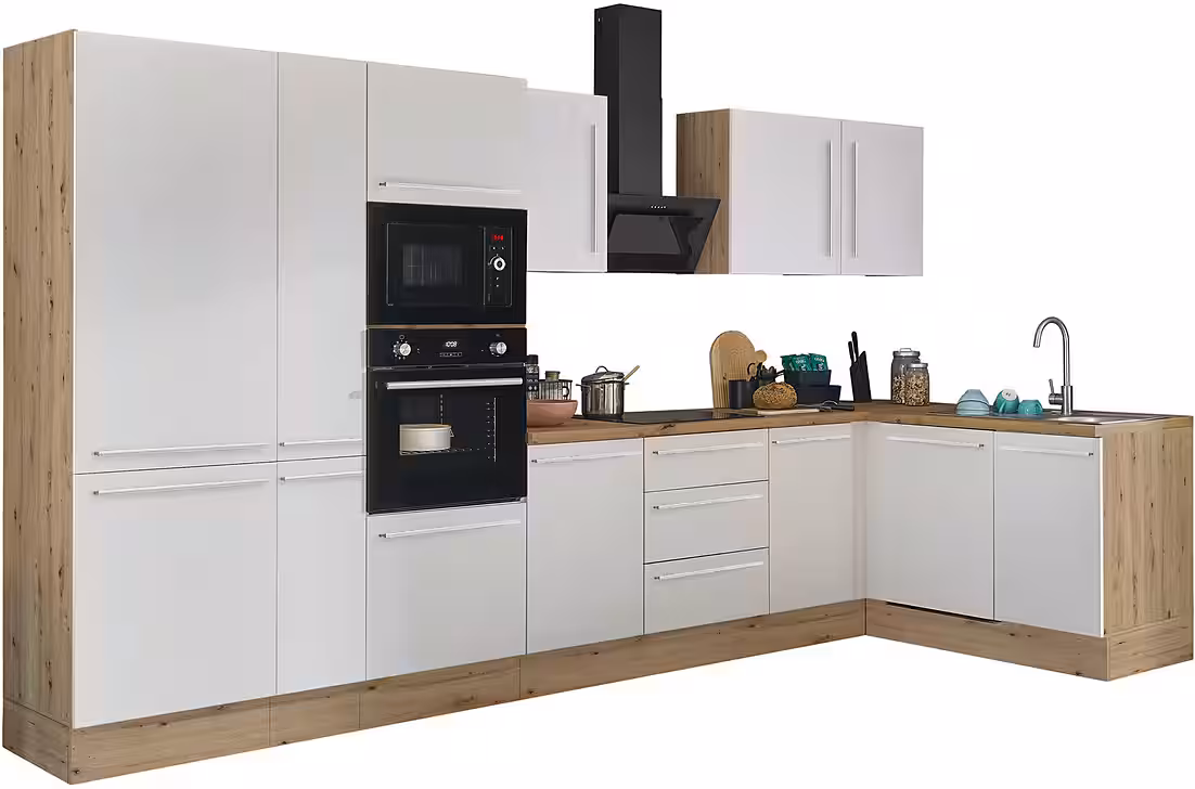 KOCHSTATION Winkelküche Florida, Stellbreite 370x175 cm, wahlweise mit E-Geräten, mit Softclose für Türen und Schubkästen – Bild 10