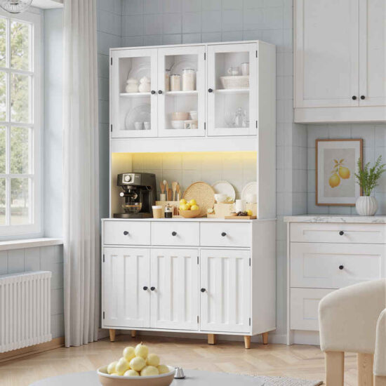 Bealife Sideboard Küchenschrank mit Arbeitsplatte und 3 Schubladen – Bild 1
