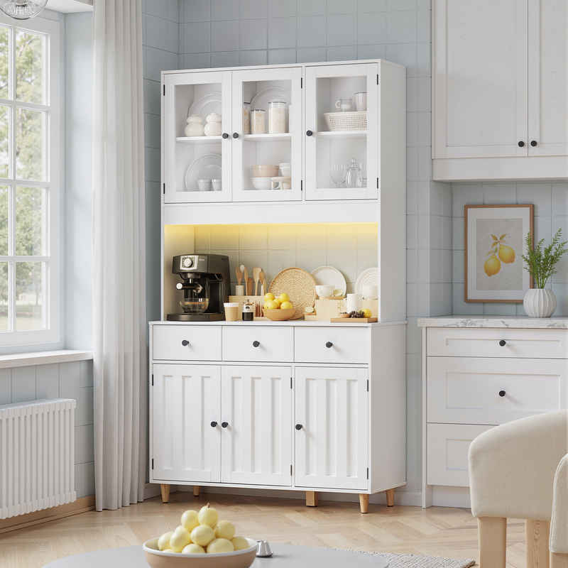 Bealife Sideboard Küchenschrank mit Arbeitsplatte und 3 Schubladen – Bild 1
