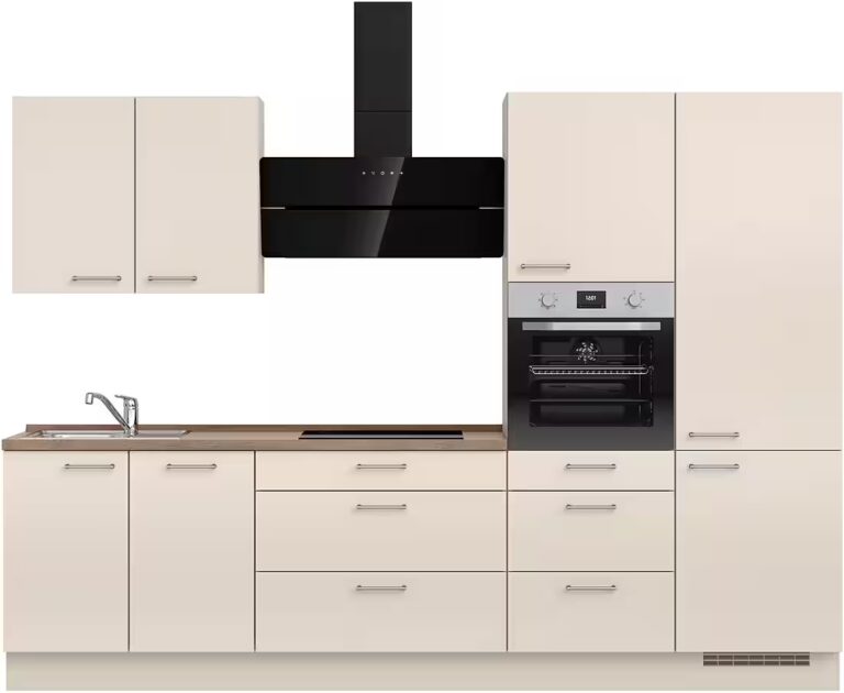 nobilia® Küchenzeile "Laser II", NEU: individuell anpassbar mit gratis Profi-Beratung, vormontiert, 300 cm breit, optional mit verschiedenen E‑Geräte-Sets