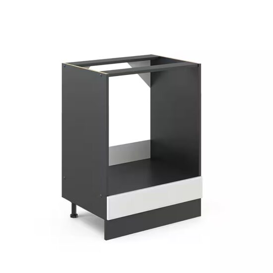 Vicco Herdumbauschrank R-Line, Schwarz Hochglanz/Anthrazit, 60 cm ohne Arbeitsplatte (1-St) – Bild 5