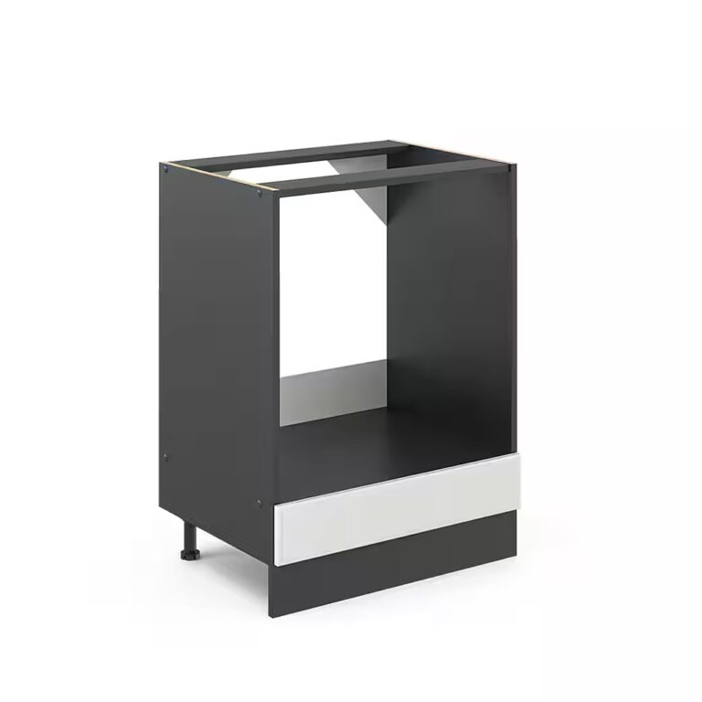 Vicco Herdumbauschrank R-Line, Schwarz Hochglanz/Anthrazit, 60 cm ohne Arbeitsplatte (1-St)