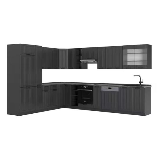 Vicco Winkelküche Fame-Line, Goldkraft Eiche/Anthrazit, 347 x 257 cm, AP Anthrazit – Bild 11
